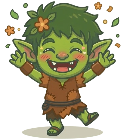 CogniFocus Goblin cheerful reaction after a clean focus session